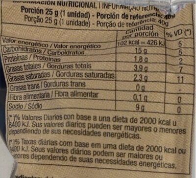 Alfajorcito negro - Nutrition facts - es