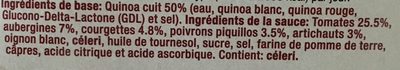 Quinoa box tomates aubergine, courgette, artichauts - Ingredients - fr