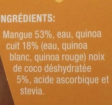 Sweet Quinoa Mangue et Noix de Coco - Ingredients - fr