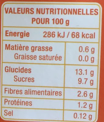 Sweet Quinoa Mangue et Fruit de la Passion - Informació nutricional - fr