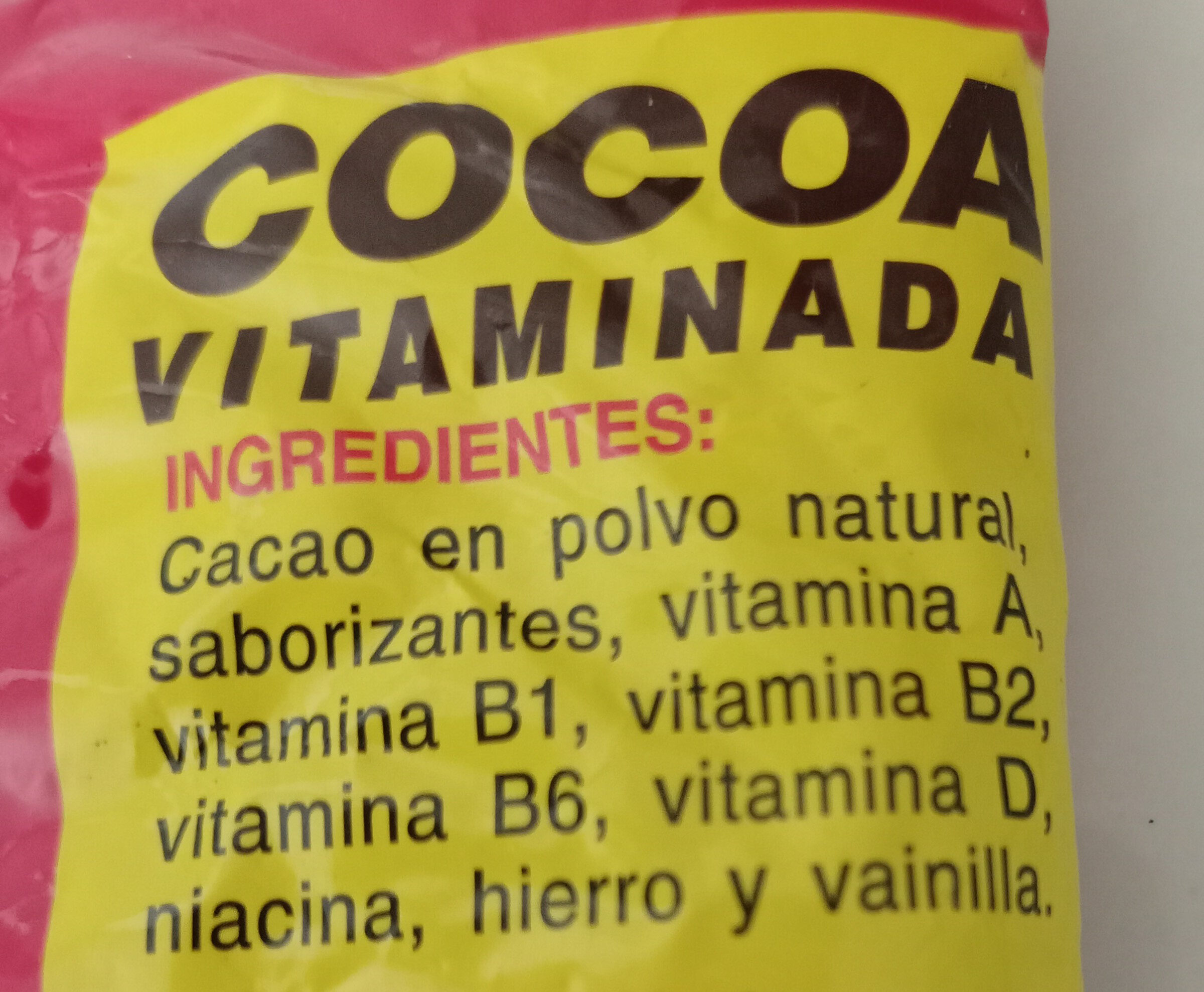 Cocoa Vitaminada - Ingrediënten - es