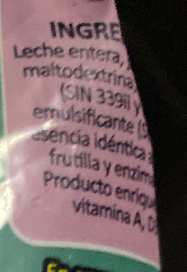 Leche Deslactosada - Ingrédients - es