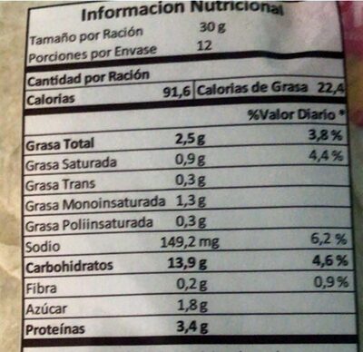 Don Taco Tradicional - Información nutricional