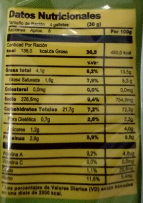 Galleta Cracker de Harina Integral - Voedingswaarden - es