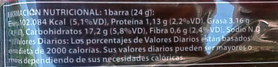 Fiche nutrition Barra de Quinoa Andes Trópico 144 g (6 barras x 24 g)
