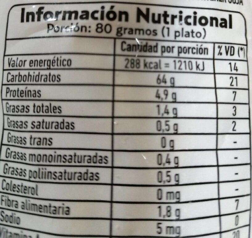 Tirabuzon  mix de legumbre - Tableau nutritionnel - es