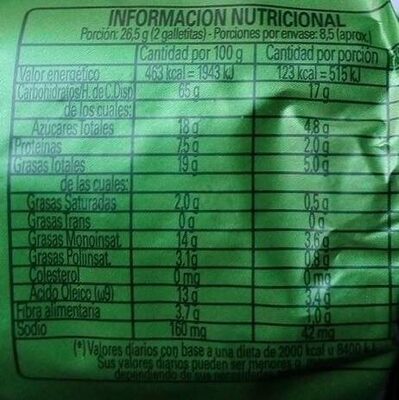 10 Semillas - Tableau nutritionnel - es