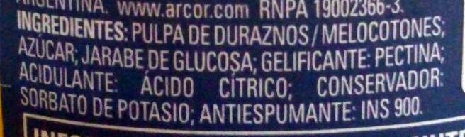Durazno - Ingredients - es