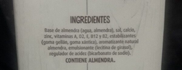 Leche de Almendras - Ingrediënten - es
