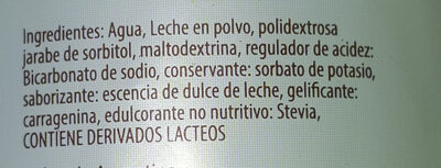 Dulce de leche stevia - Ingrédients - es