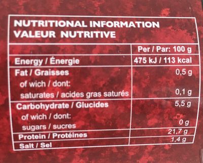 Abalone - Voedingswaarden - fr