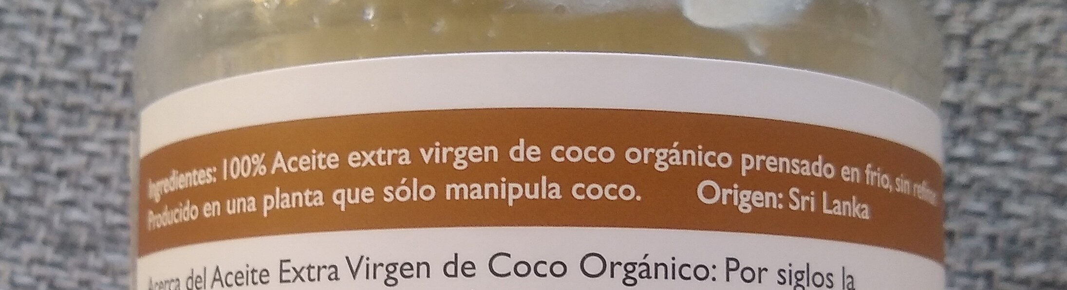 Aceite de Coco - Ingredients - es