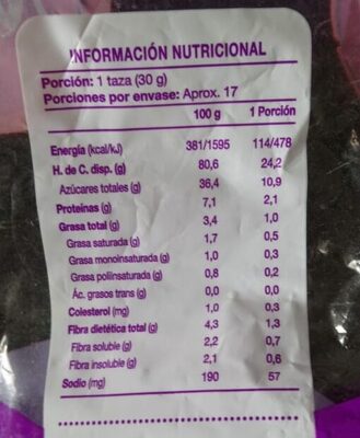 Bolitas sabor chocolate - Tableau nutritionnel - es