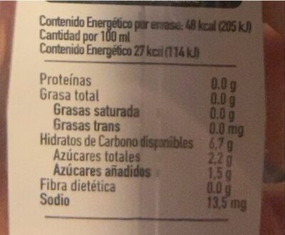 Daily Stevia Endulzante Liquido - Información nutricional