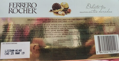 Ferrero rocher - Ingredients - es