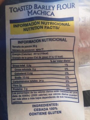 Machica - Nutrition facts - es