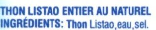 Thon Entier - Ingredientes - fr
