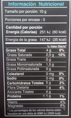 Chocolate organico 65% cacao manabi - Nutrition facts - fr