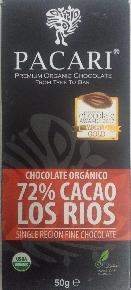 Los Rios Organic Chocolate, 72% Cacao - Product - fr