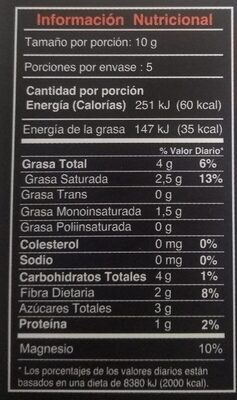 Los Rios Organic Chocolate, 72% Cacao - Nutrition facts - fr