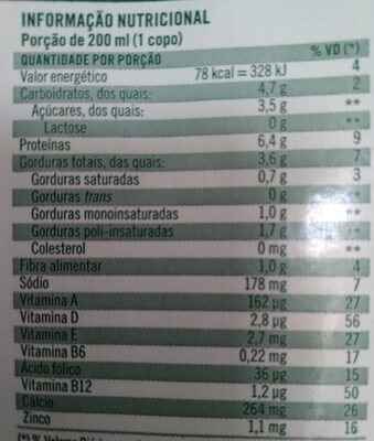 AdeS Original - Dados nutricionais