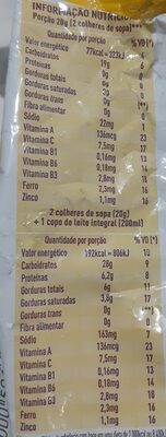 Amorangado - Nutrition facts