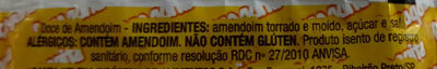 Doce De Amendoim Pacoquita - Ingredientes