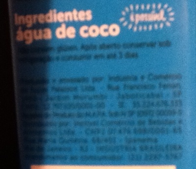 Água de coco DoBem - Ingredients - pt