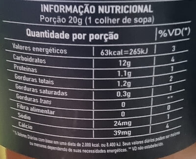 Doce de Leite Minas Gerais - Nutrition facts