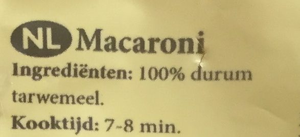 Macaroni - Ingrediënten