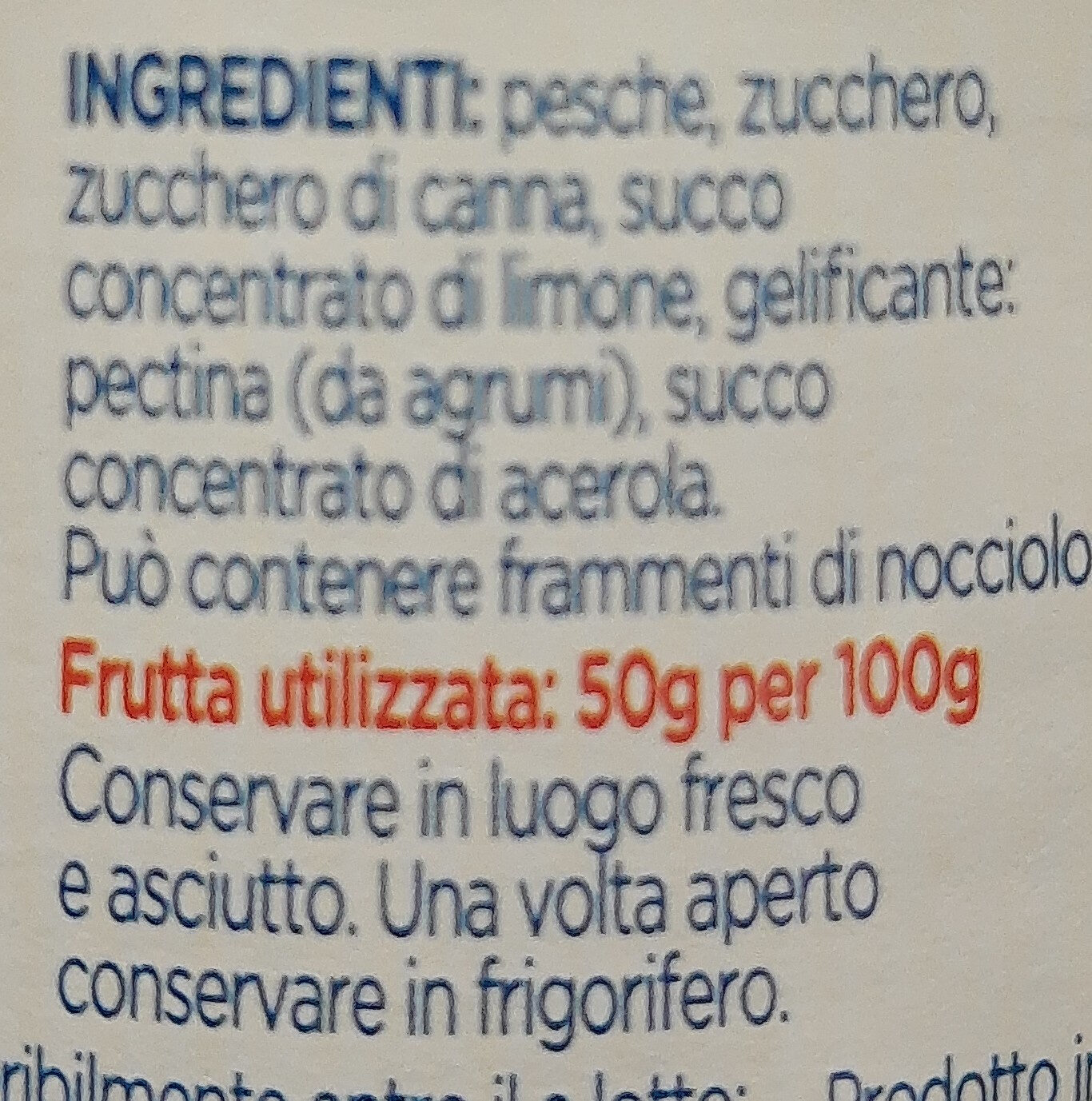 Hero fruttissima Pesche - Ingredients - it