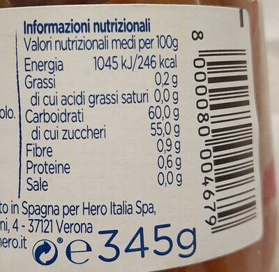 Hero fruttissima Pesche - Nutrition facts - it