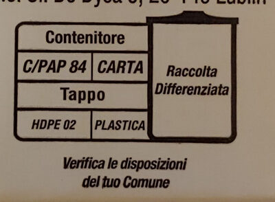 Bevanda di soia - Instrukcje dotyczące recyklingu i / lub informacje na temat opakowania - it