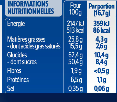 CRUNCH (lot de 2) - Nutrition facts - fr