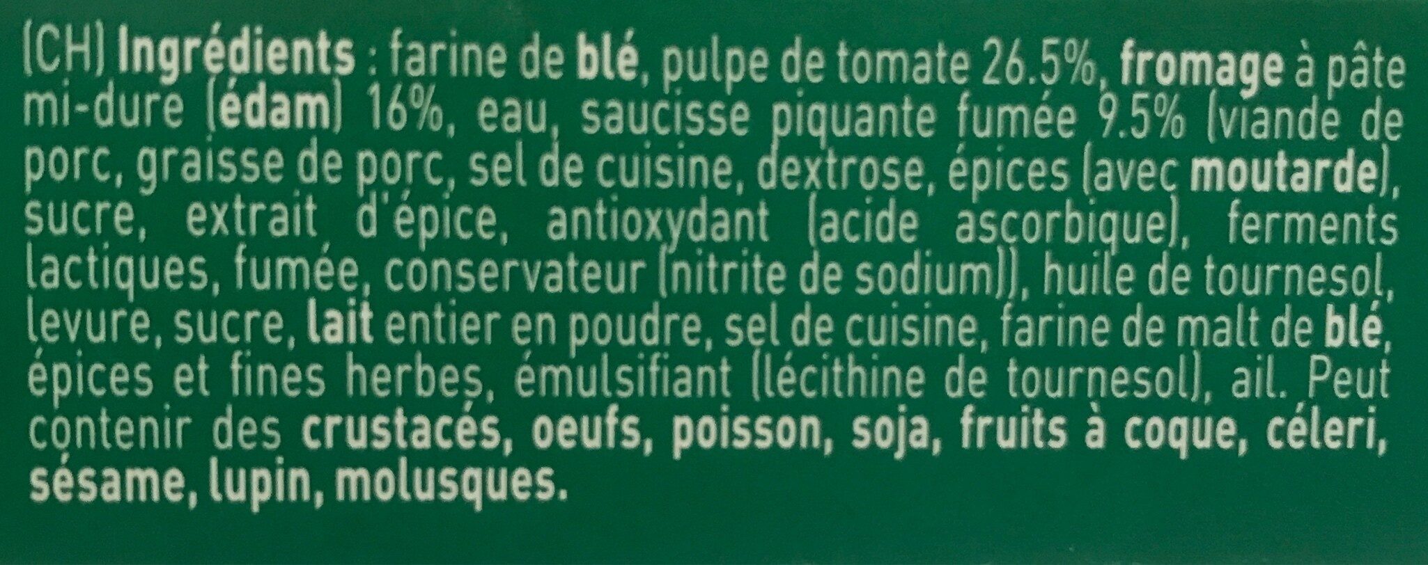 Salamino leggeremente piccante - Ingrédients