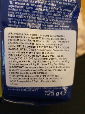 Baci - Nutrition facts - fr