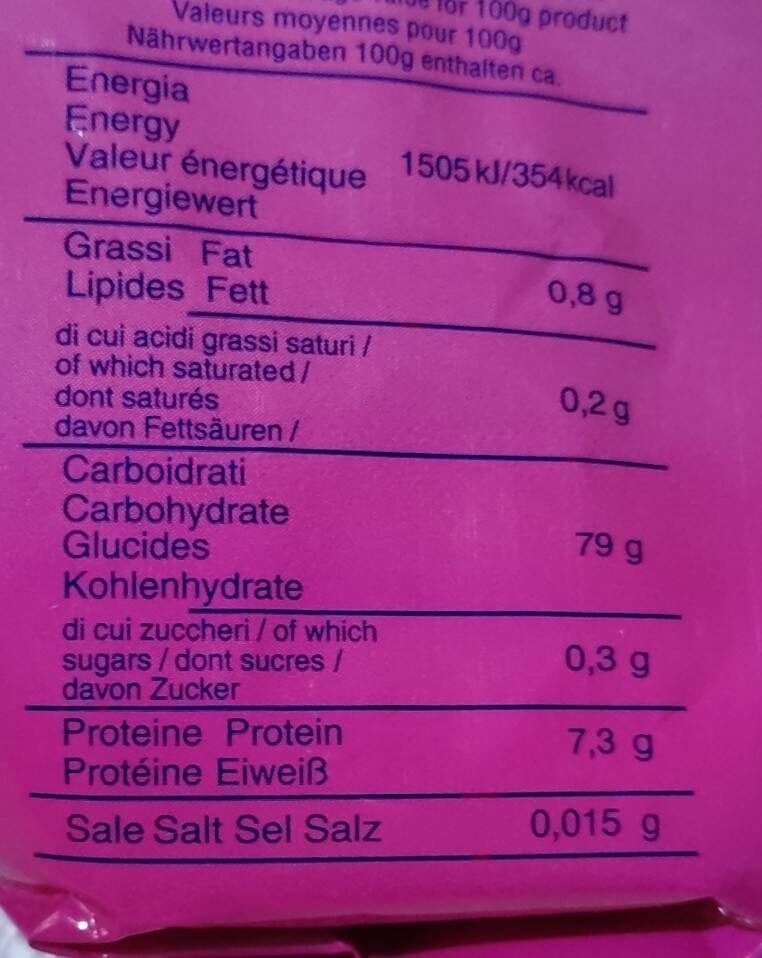 Riso parboiled - Nutrition facts - it
