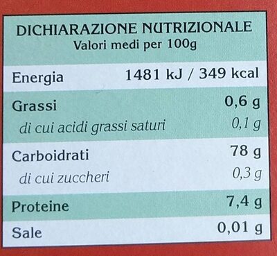 Riso Ribe per Risotti - Nutrition facts