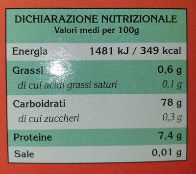 Riso Carnaroli - Nutrition facts - it