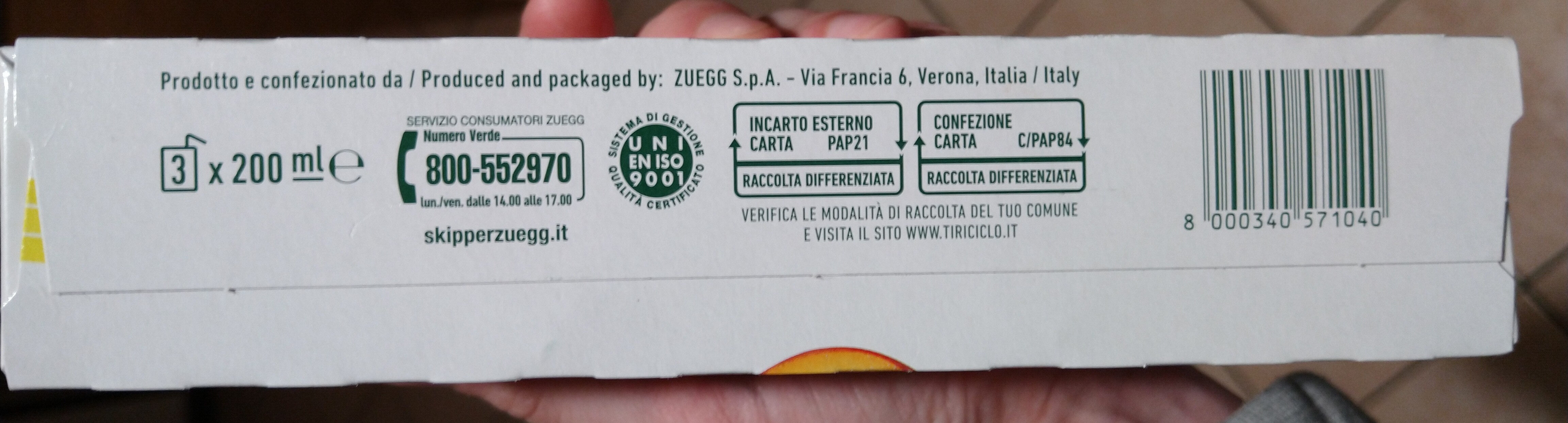 Succo di pesca - Recycling instructions and/or packaging information - it