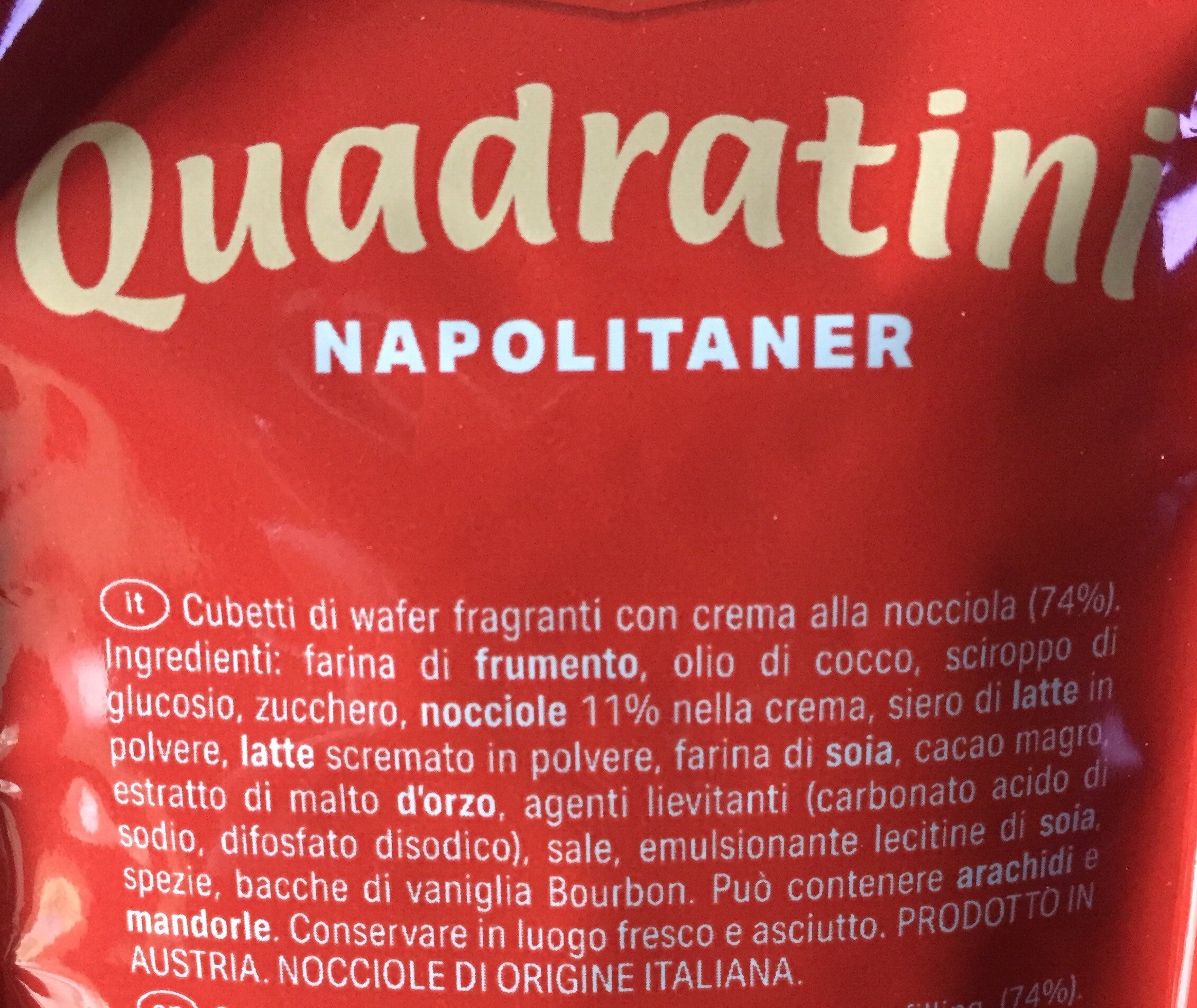 Quadratini Napolitaner - Ingredienti