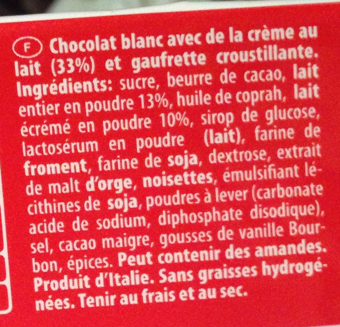 Chocolat blanc - Ingredients - fr