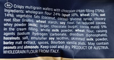 Multigrain Chocolate Wafers - Ingredienti - en