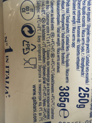Galbani mozzarella - maxi 250g - Instruction de recyclage et/ou informations d'emballage