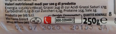 Fiche nutrition bufalina Galbani, Santa Lucia 250 g