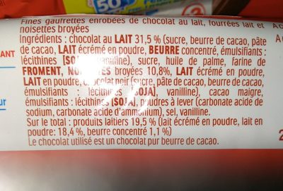 Barre Chocolatée Kinder Bueno Chocolat au Lait x3 - 129g - Ingrédients