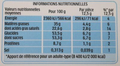 Tablette Kinder Chocolat Chocolat au Lait x24 -300g - Valori nutrizionali - fr