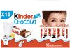 Kinder Chocolat - Chocolat au lait avec fourrage au lait x16 barres - 200g - Produit