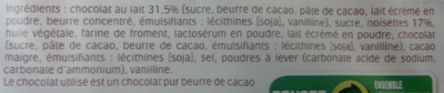 Barre Chocolatée Duplo Chocolat au Lait x7 - 182g - Ingredients - fr