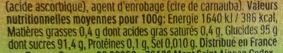 Tic Tac citron vert et orange x110 pastilles - 54g - Valori nutrizionali - fr